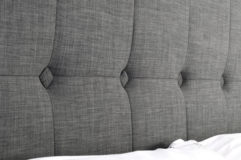 Sorrento Ottoman Storage 150cm King Bed - Slate Linen