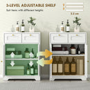 HOMCOM Bathroom Floor Cabinet, Bathroom Storage Unit with 2 Doors, White