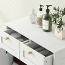 HOMCOM Bathroom Floor Cabinet, Bathroom Storage Unit with 2 Doors, White