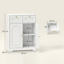 HOMCOM Bathroom Floor Cabinet, Bathroom Storage Unit with 2 Doors, White