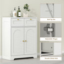 HOMCOM Bathroom Floor Cabinet, Bathroom Storage Unit with 2 Doors, White