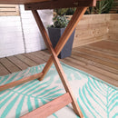 Outdoor 4 Person Folding Rectangular Wooden Garden Patio Dining Table and 2 Benches Set