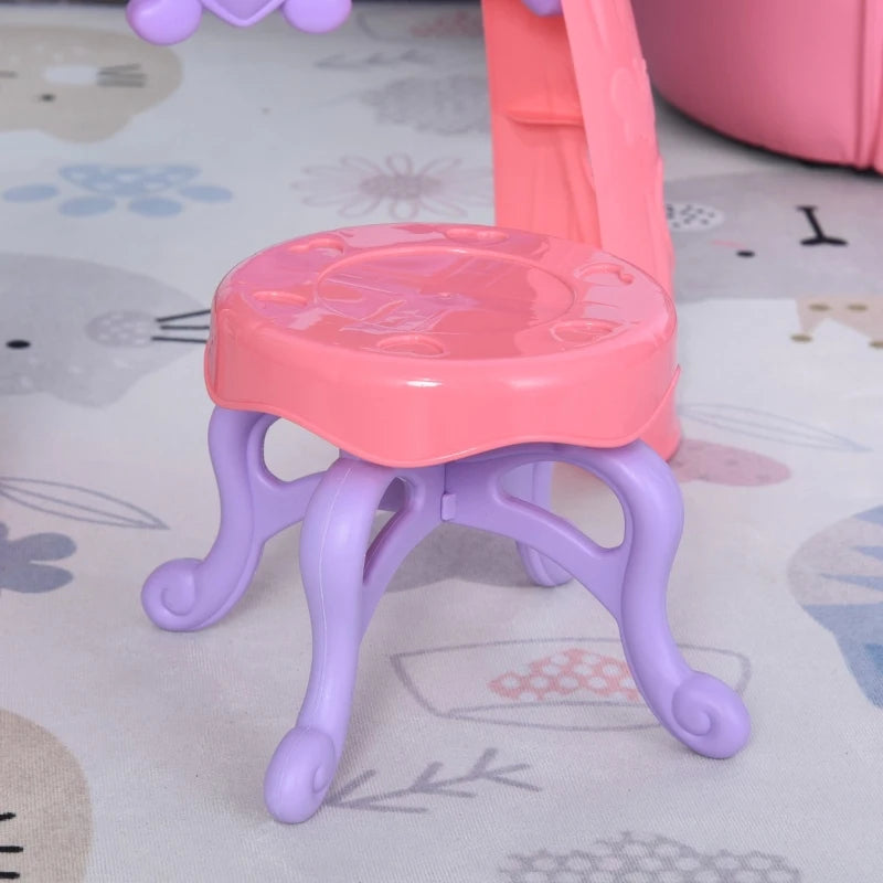 HOMCOM Dressing Table Playset - Pink Purple