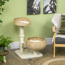 PawHut Cat Barrel Kitten Tree Tower Sisal Scratching Furniture Climbing Frame
