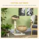 PawHut Cat Barrel Kitten Tree Tower Sisal Scratching Furniture Climbing Frame