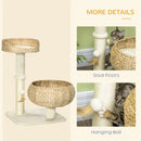 PawHut Cat Barrel Kitten Tree Tower Sisal Scratching Furniture Climbing Frame