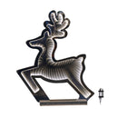 60cm Infinity Light up Leaping Reindeer Christmas Decoration with Ice White LEDs on Metal Base
