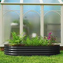 Outsunny Galvanised Raised Garden Bed Planter Box, Dark Grey