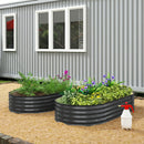 Outsunny Galvanised Raised Garden Bed Planter Box, Dark Grey