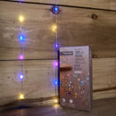 200 LED 10m Premier MicroBrights Indoor Outdoor Christmas Multi Function Battery Operated Lights with Timer on Pin Wire in Rainbow