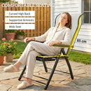 Outsunny Folding Reclining Garden Chairs Set Of 2 With Footrest, Light Grey