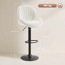 HOMCOM Modern Bar Stools Set Of 2, Swivel Counter Height Barstools, Cream