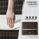 Outsunny 4 PCs Rattan Garden Chairs With Cushion, Wicker Dining Chairs - Black/Brown