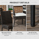Outsunny 4 PCs Rattan Garden Chairs With Cushion, Wicker Dining Chairs - Black/Brown