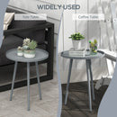 Outsunny Round Garden Coffee Table, Outdoor Side Table With Rounded Edge