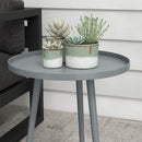 Outsunny Round Garden Coffee Table, Outdoor Side Table With Rounded Edge