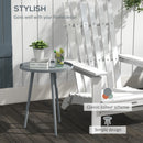 Outsunny Round Garden Coffee Table, Outdoor Side Table With Rounded Edge