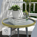 Outsunny Round Garden Coffee Table, Outdoor Side Table With Rounded Edge
