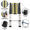 4.7m Telescopic Ladder Multi-Purpose folding Ladders Telescopic Extendable Portable Sturdy Loft Ladder