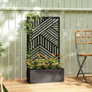 Outsunny Metal Garden Bed for Garden with Trellis, Raised Garden Bed