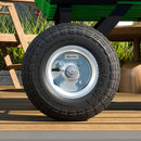 Outsunny Set of Four 10\" Pneumatic Wheels for Barn Carts, Garden Cart Black