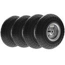 Outsunny Set of Four 10\" Pneumatic Wheels for Barn Carts, Garden Cart Black