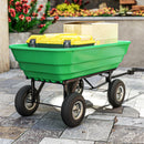 Outsunny Set of Four 10\" Pneumatic Wheels for Barn Carts, Garden Cart Black