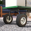 Outsunny Set of Four 10\" Pneumatic Wheels for Barn Carts, Garden Cart Black