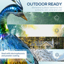 Outsunny Peacock Garden Statues Sculptures For Decorations And Gifts, Steel