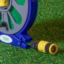 15m Flat Garden Hose Pipe with Spray Nozzle and Wind up Storage Reel