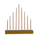 26cm Battery Operated Gold Light up Christmas Candle Bridge with 9 Warm White LEDs