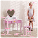 AIYAPLAY Kids Dressing Table Set, 2 PCS Children Vanity Table with Stool