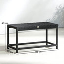 Outsunny Outdoor Coffee Table, PE Rattan Side Table W/ Plastic Board, Black