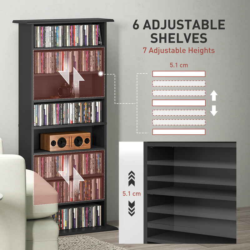 HOMCOM CD Storage Unit DVD Tower Blu-ray Storage Shelf For Living Room