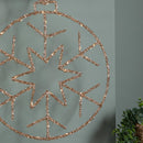 49cm Battery Powered Light up Gold Christmas Snowflake Ball with Warm White Twinkling LEDs