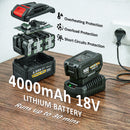 Outsunny Leaf Blower Cordless With 4000mAh Battery & Charger