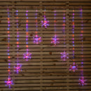 1.2m X 1.2m Light Up Snowflake Pin Wire Christmas Curtain Lights With 339 Rainbow LEDs