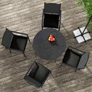 Outsunny Set of 4 Outdoor Seat Cushion with Ties, for Patio Furniture, Black