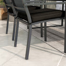Outsunny Set of 4 Outdoor Seat Cushion with Ties, for Patio Furniture, Black