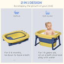 HOMCOM Baby Bath Tub - Yellow & Blue