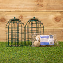 Samuel Alexander Metal Hanging Bird Fat Ball Feeder with Squirrel Guard & Pack of 6 Suet Fat Balls