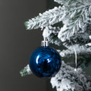 Set Of 24 60mm Shatterproof Christmas Tree Baubles In Midnight Blue