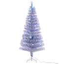HOMCOM Artificial Fibre Optic Christmas Tree with Star Topper 6ft - White