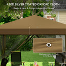 Outsunny Heavy Duty Pop Up Gazebo with Removable Mesh Sidewall Khaki