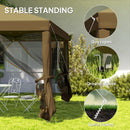 Outsunny Heavy Duty Pop Up Gazebo with Removable Mesh Sidewall Khaki