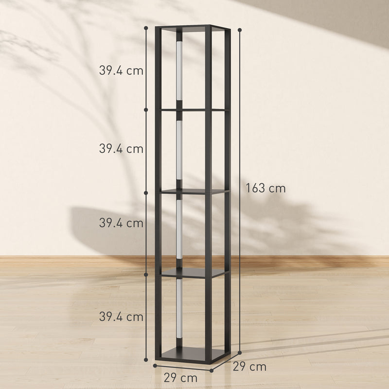 HOMCOM Floor Lamp for Living Room, Standing Lamp with Foot Switch, Black
