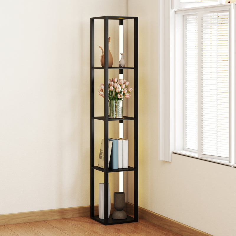 HOMCOM Floor Lamp for Living Room, Standing Lamp with Foot Switch, Black