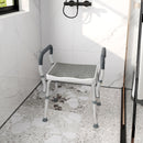 HOMCOM Rust-Free Aluminium Bath Chair With Adjustable Height, Grey