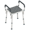 HOMCOM Rust-Free Aluminium Bath Chair With Adjustable Height, Grey