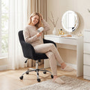 HOMCOM Modern Makeup Vanity Chair with Tub Back for Bedroom, Black